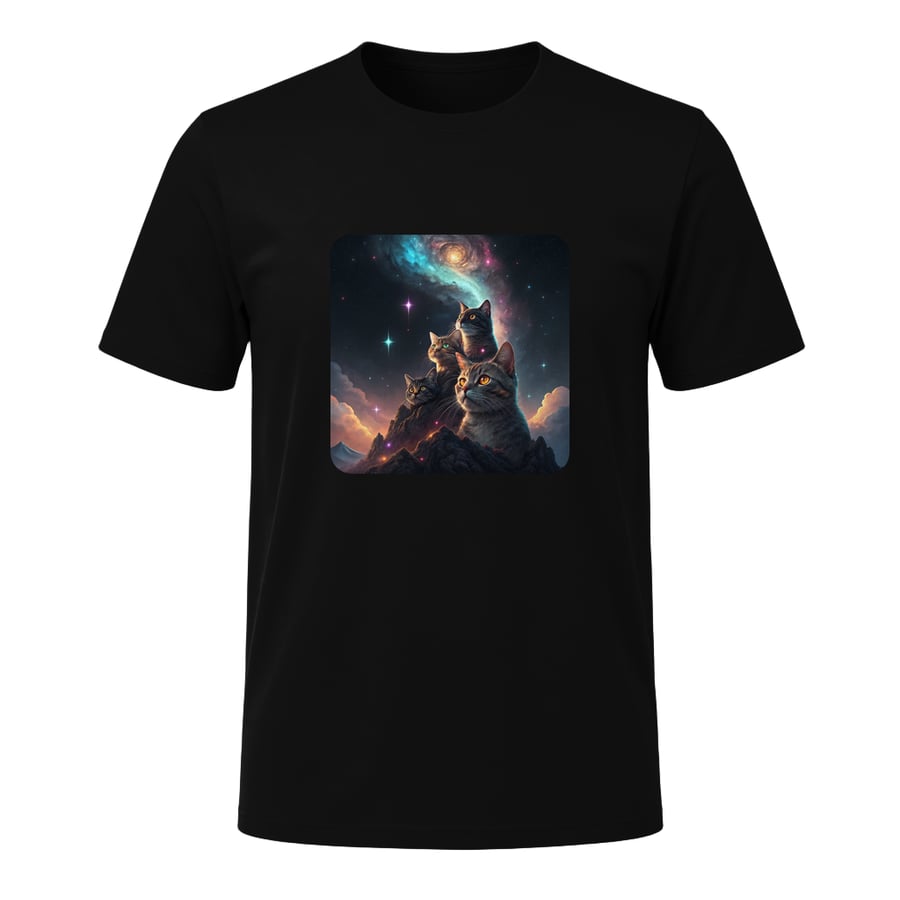 Cosmic Cat Pyramid Adventure, on a t-shirt