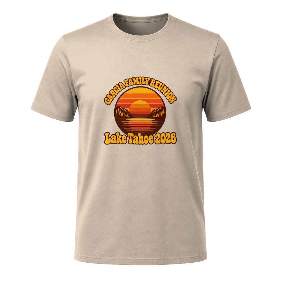 Retro Lake Tahoe Family Reunion, on a t-shirt