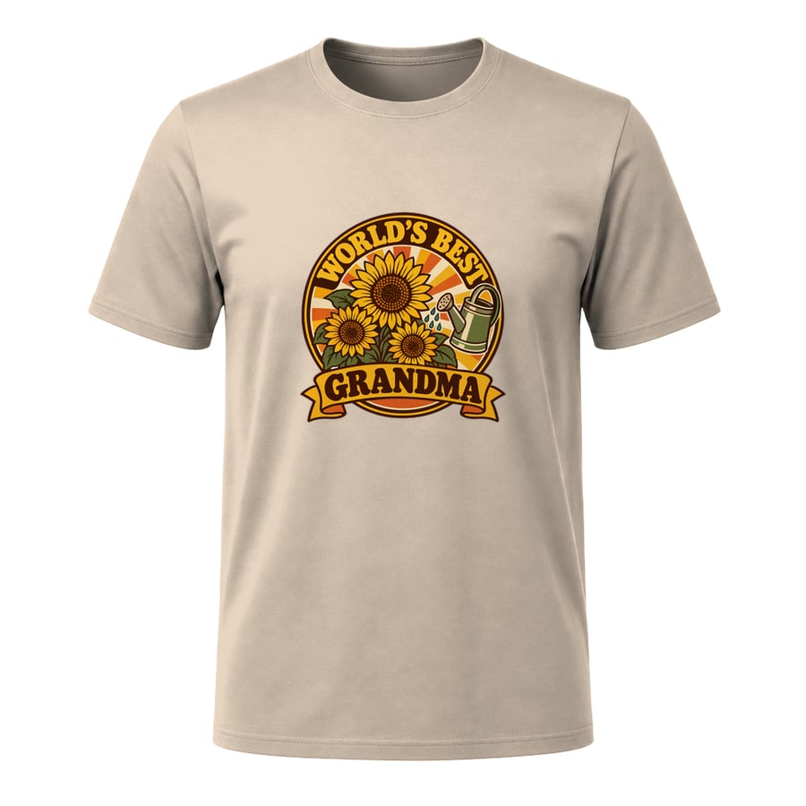 World's Best Grandma Badge, on a t-shirt