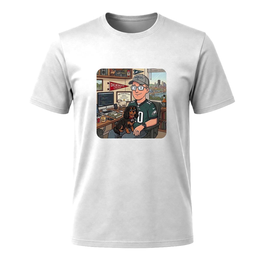 Eagle Enthusiast with Furry Friend, on a t-shirt